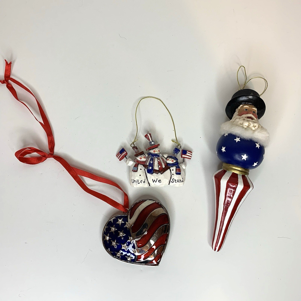 Christmas Ornament Lot Lenox Heart Of America And Patriotic